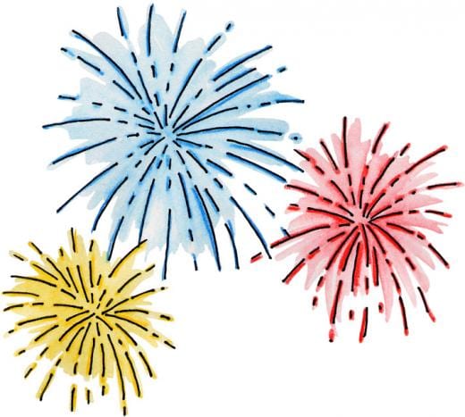 new years 2022 fireworks clipart
