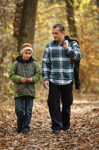 State College - Father and son taking a walk outdoor