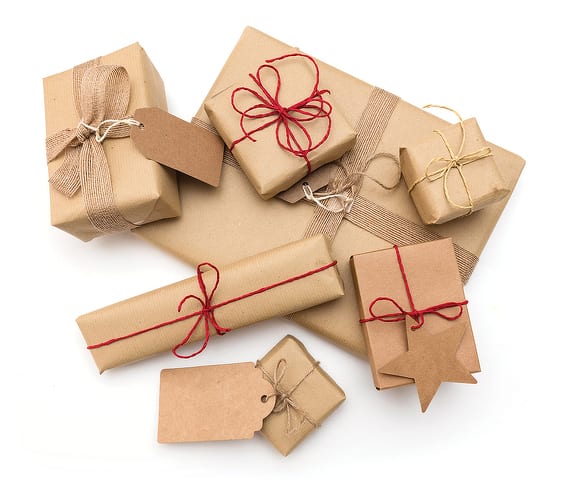 State College - Rustic retro gifts, present boxes. Christmas time, eco paper wrap.