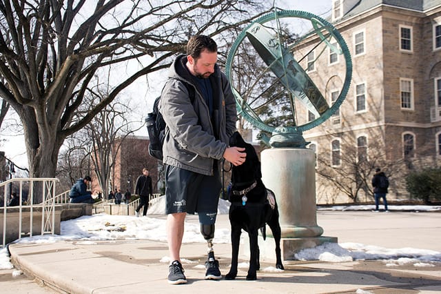 Vet, wounded in combat, and his service dog are inseparable on Penn State’s campus