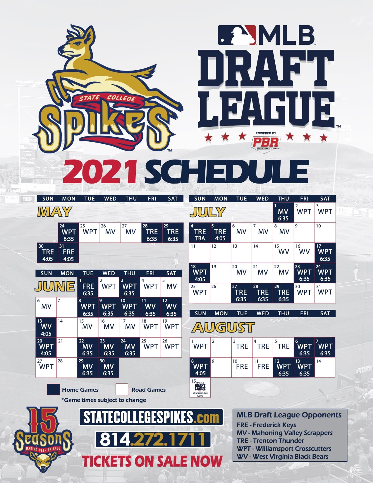 State College Spikes Release Schedule for Inaugural MLB Draft League