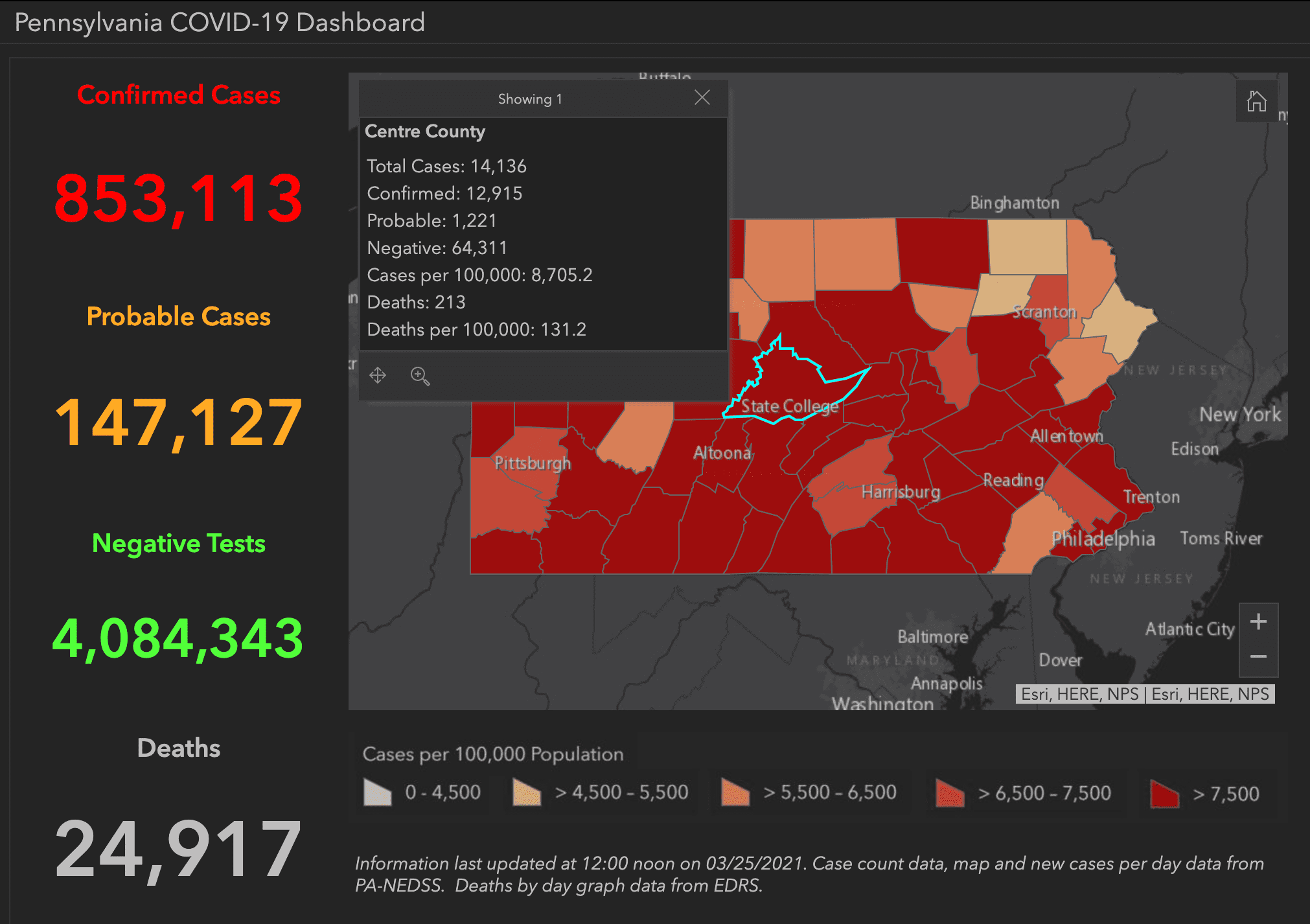 State College - covid-19 dashboard 3-25-21