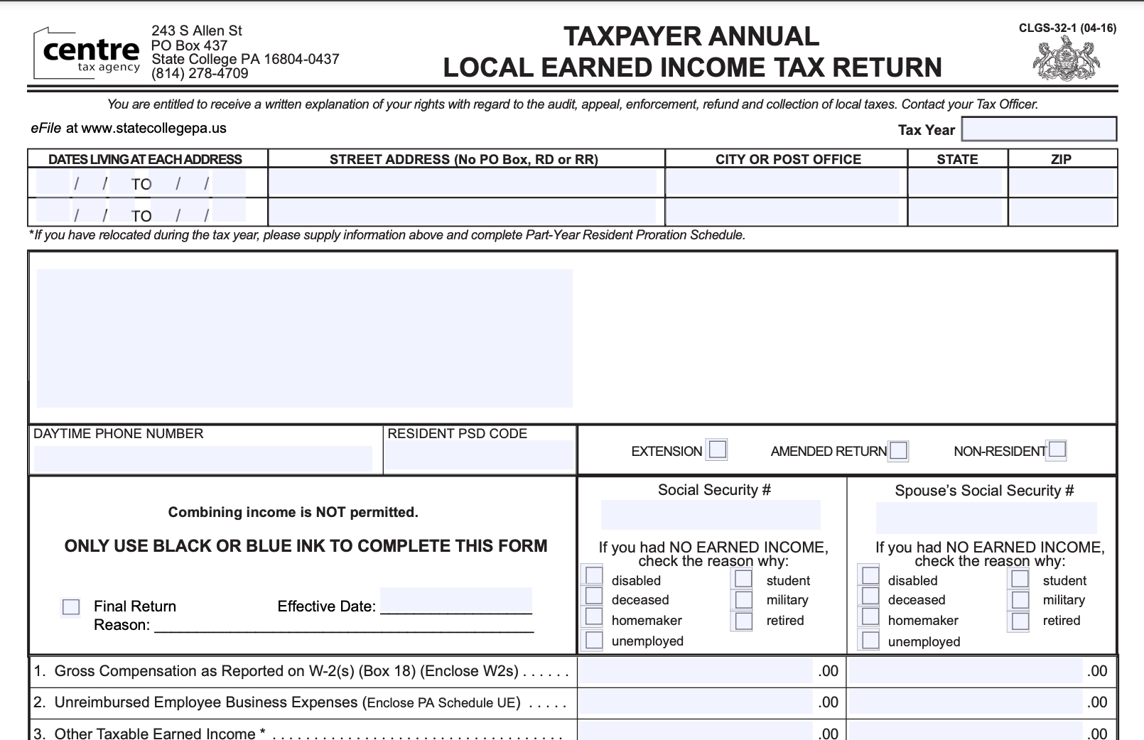 late-filing-penalties-on-local-tax-returns-in-centre-county-waived