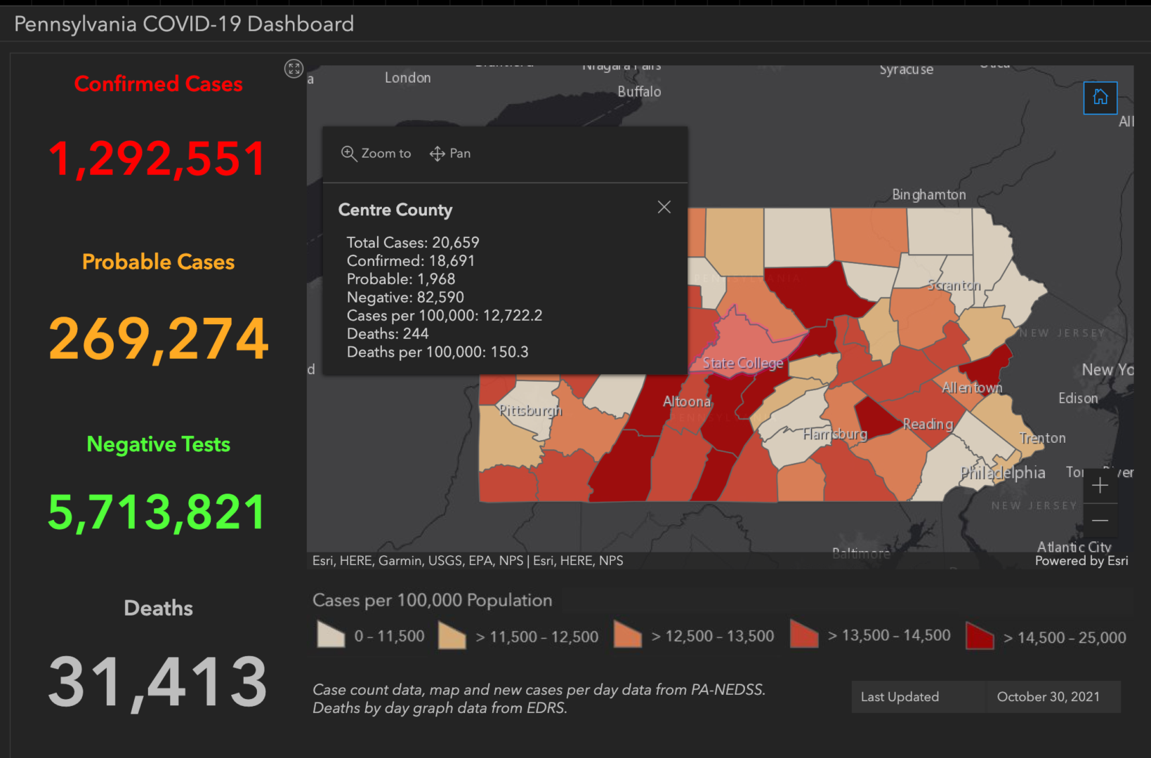 Center County adds 46 COVID-19 cases.Pennsylvania reports 4,366 new positives