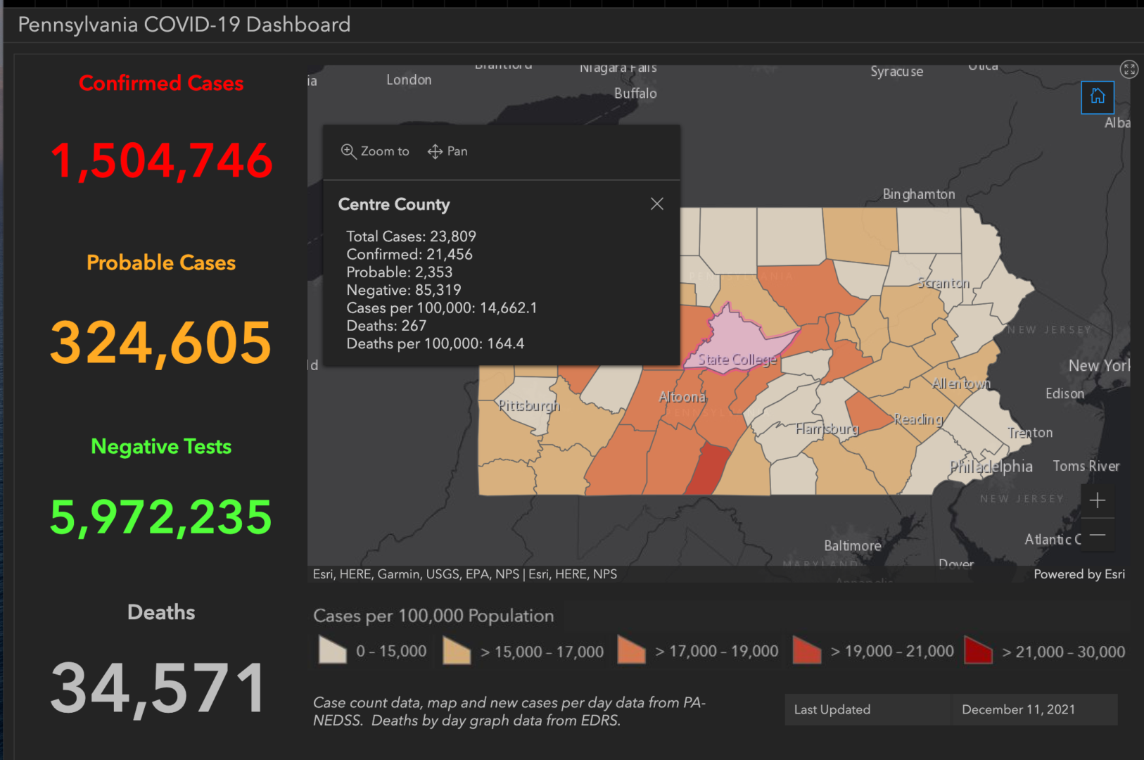 State College - covid-19 dashboard 12-11-21