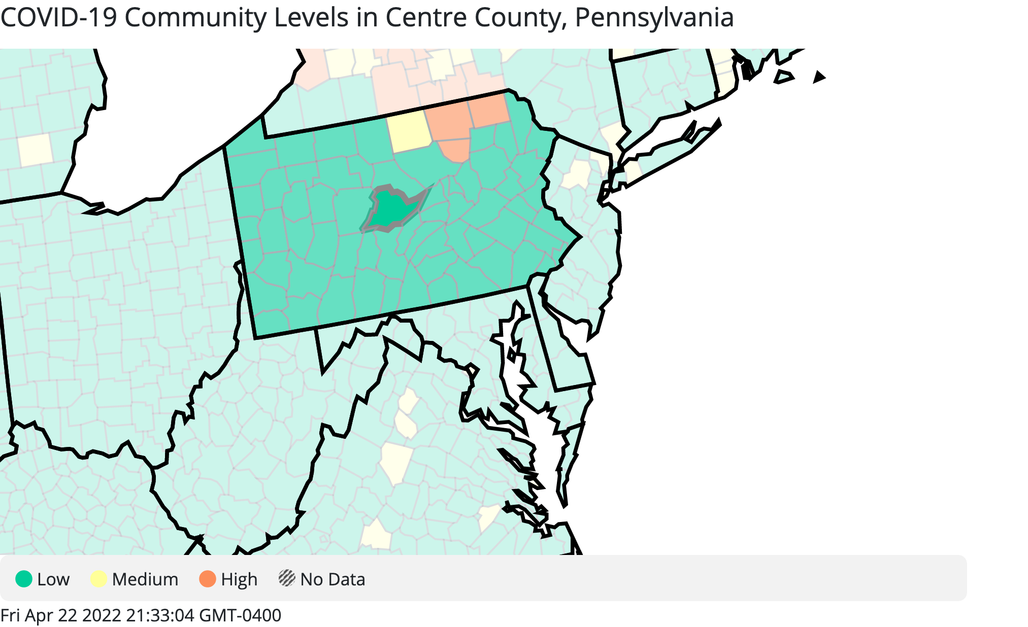 State College - covid community levels 4-22-22