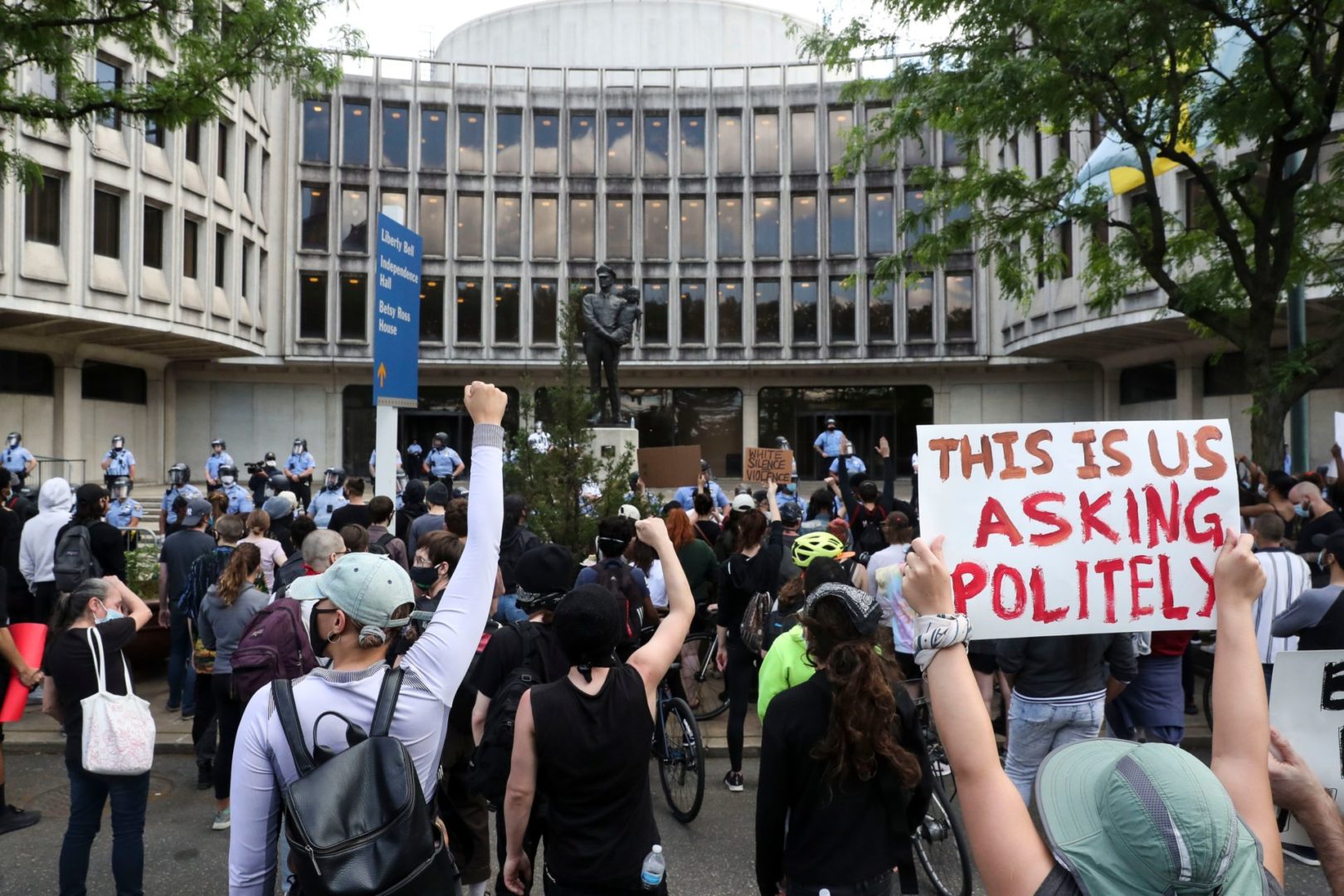 State College - police protest spotlight - credit monica herndon inquirer