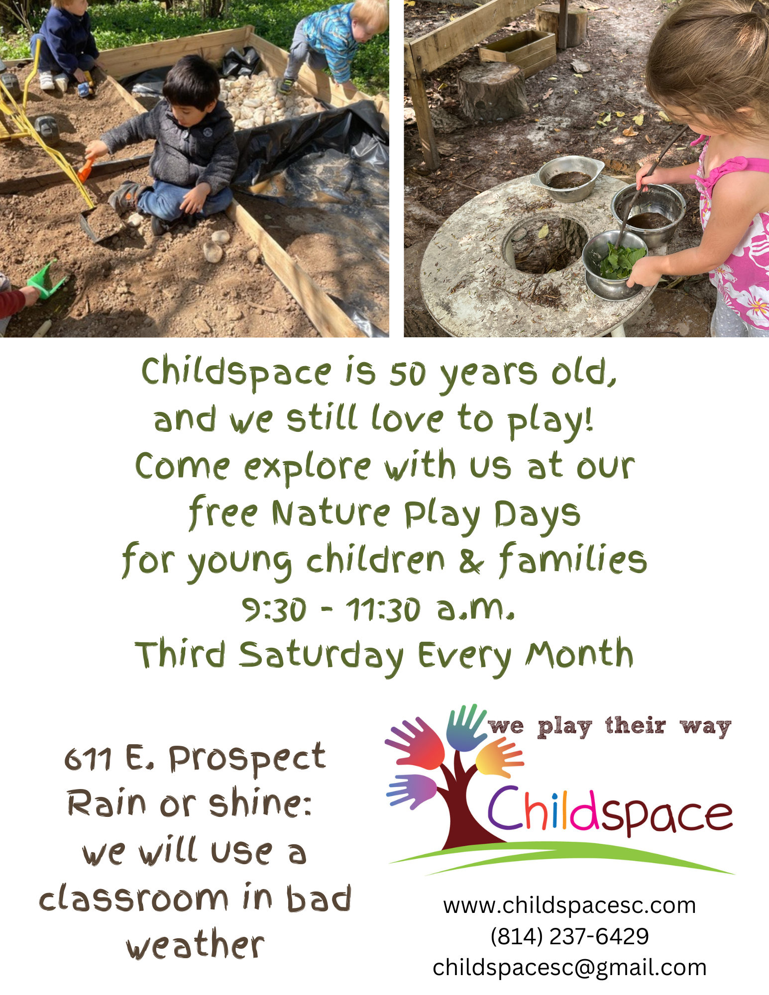 Childspace Nature Play Days in State College, PA, Event Calendar