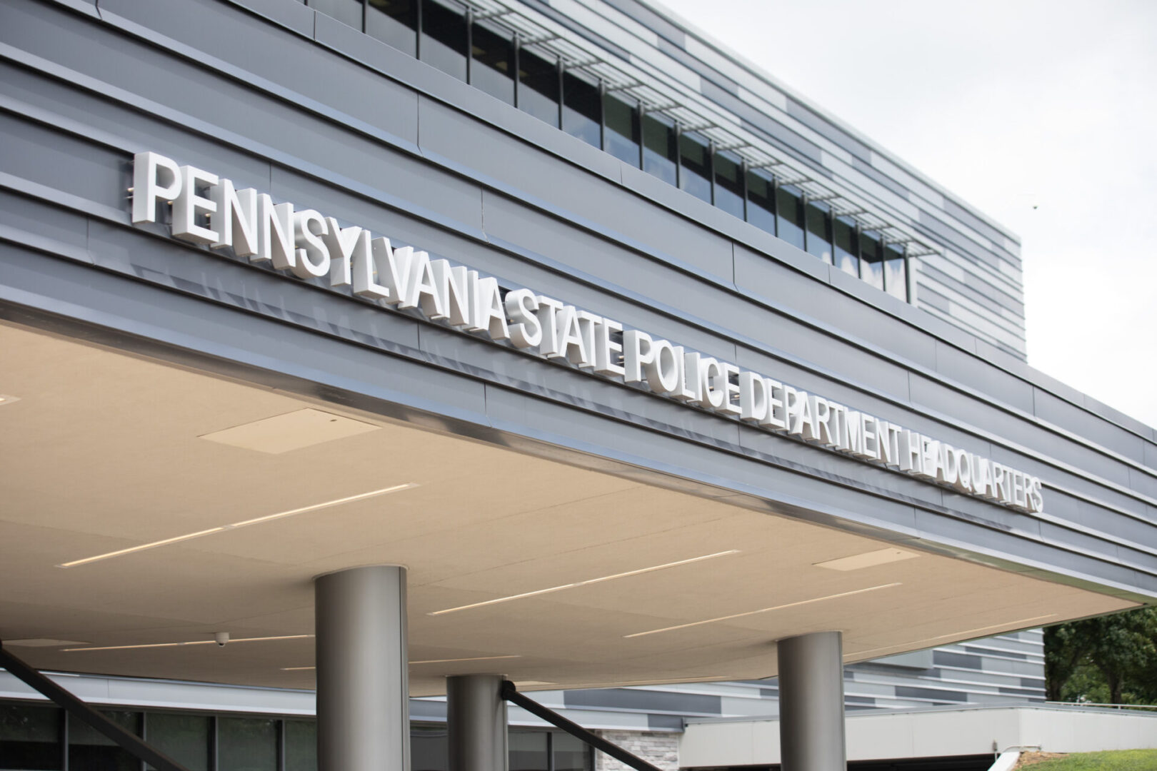 The exterior of the Pennsylvania State Police headquarters.