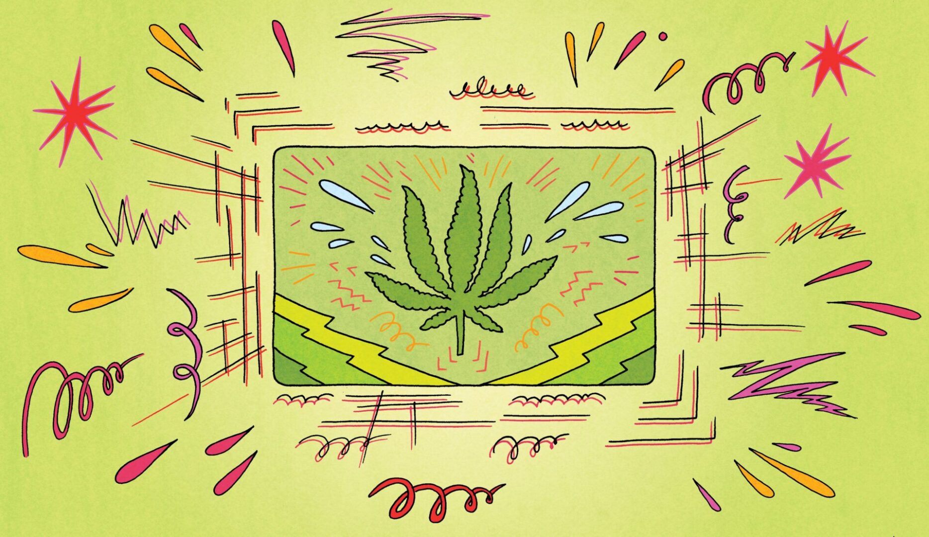 An illustration of a marijuana leaf.