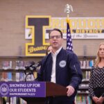 Gov. Josh Shapiro visits Erie County Junior and Senior High School.