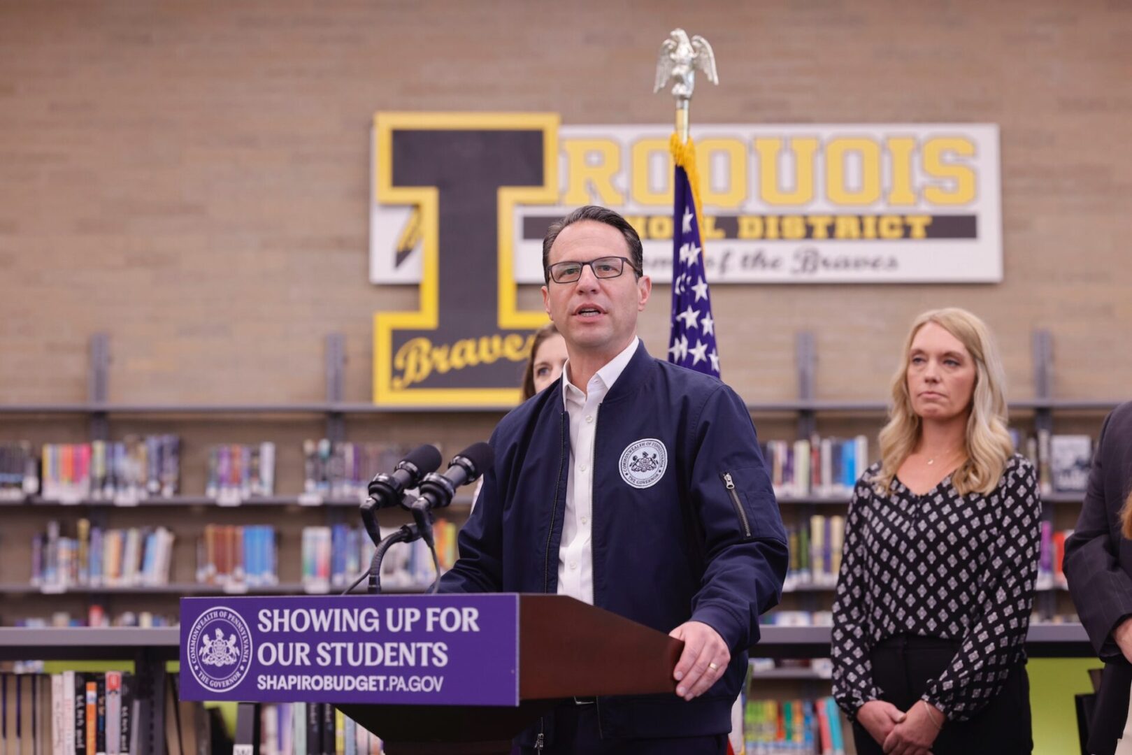 Gov. Josh Shapiro visits Erie County Junior and Senior High School.