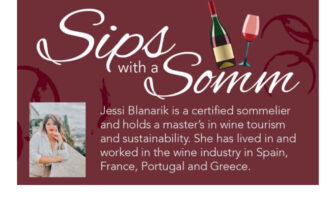 Sipps with a Somm. Jessi Blanarik is a certified sommelier and holds a master's in wine tourism and sustainability. She has lived in and worked in the wine industry in Spain, France, Portugal and Greece.