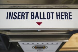 A ballot drop box is shown April 23, 2024, at Northampton Community College Fowler Family Southside Center in Bethlehem, Northampton County, Pennsylvania.