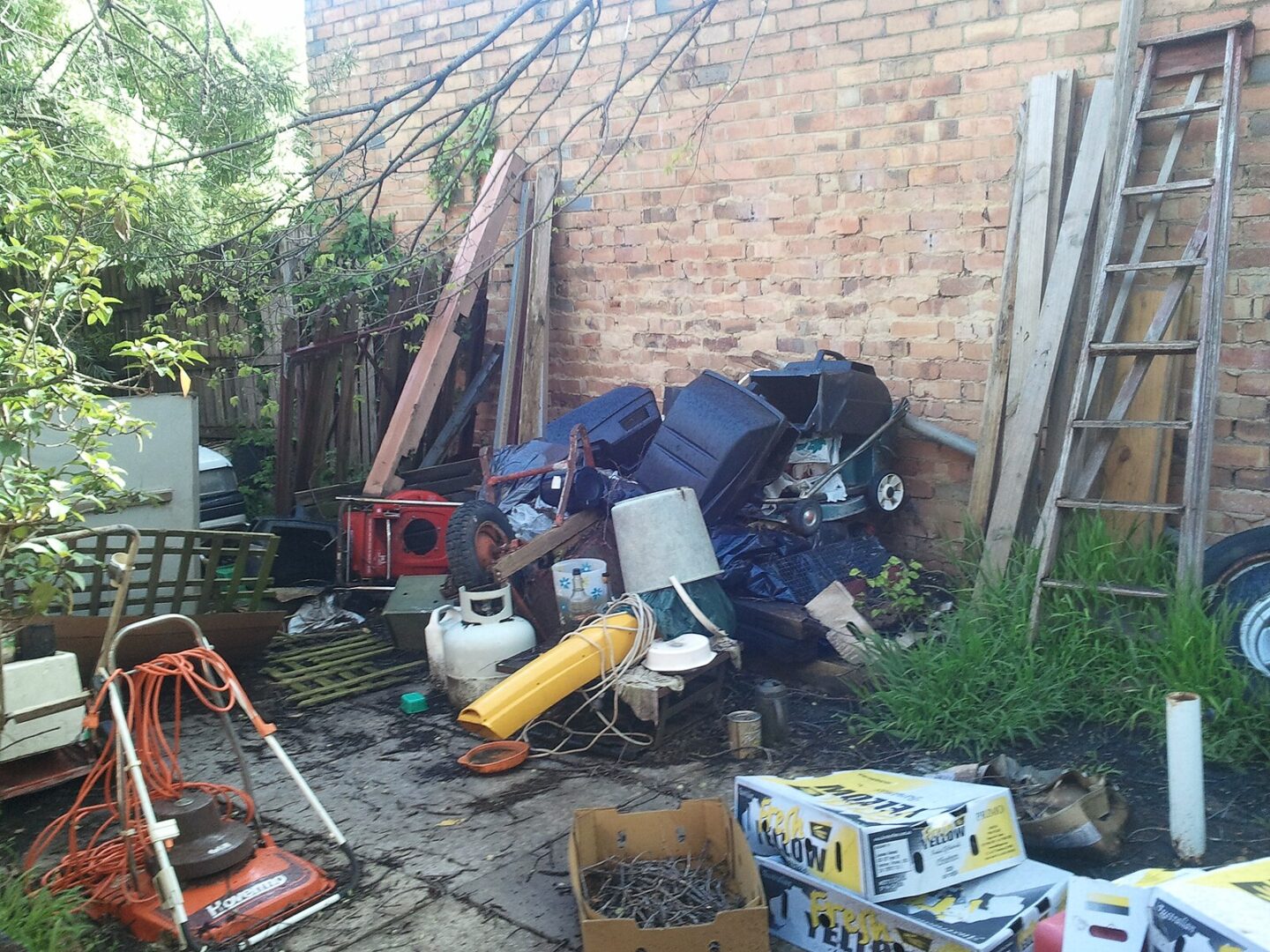 State College - cluttered yard