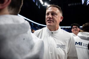 Penn State Basketball’s Mike Rhoades Sensing ‘Buzz’ From Recruits, Coaches After Purdue Win