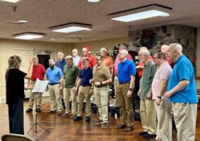 Nittany Knights Barbershop Quartet honors founder at Juniper Village at Brookline holiday concert