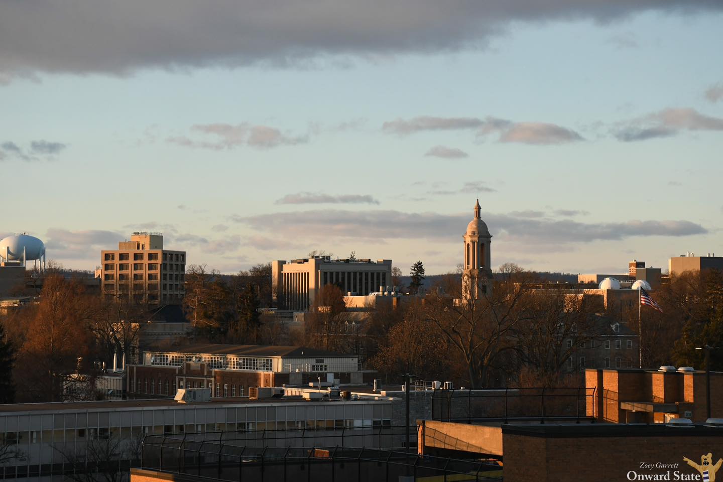 Penn State University Park campus at dusk